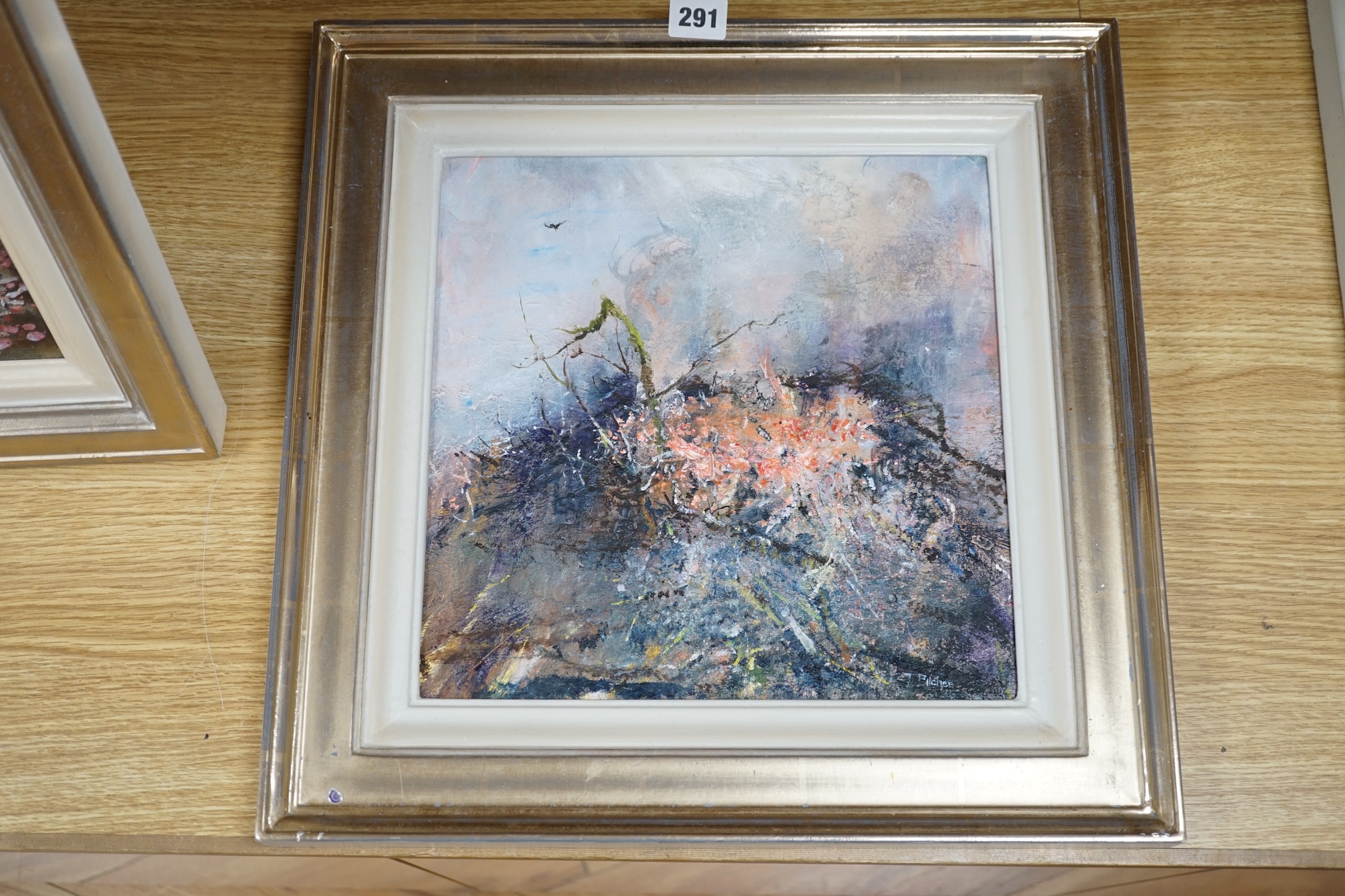 From the Studio of Fred Cuming. Terence Pilcher (20th. C), contemporary oil on board, ‘Bonfire’, signed, 30 x 30cm. Condition - good